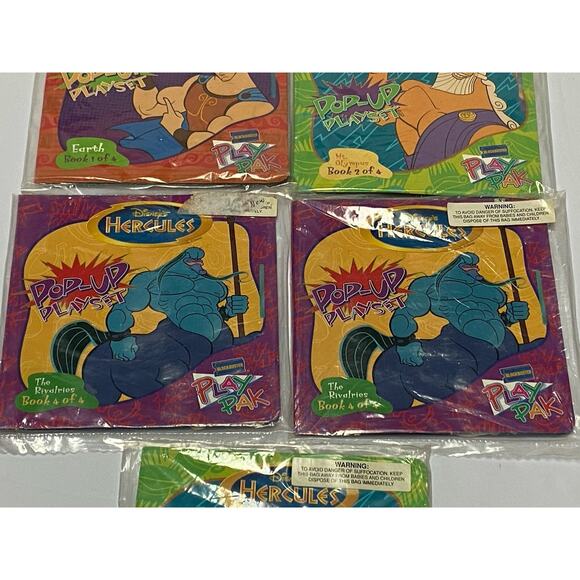 Disney Hercules Blockbuster Play Pak Set of 5 Pop-Up Books 1997 Missing Book 3 - Picture 4 of 6